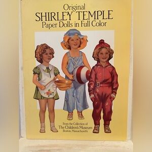 Vintage Shirley Temple Paper Dolls in Full Color - Yellow/Red/Blue